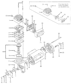 Pump Parts Diagram and Parts List for WL300004  Campbell Hausfeld Compressor
